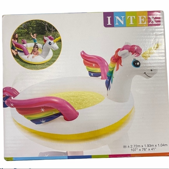 Intex Mystic Unicorn Spray Pool 107” x 76” x 41” - Picture 2 of 6